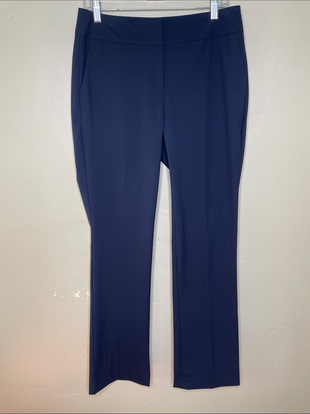 ANN TAYLOR Blue Straight Leg Flat Front  Corporate Chic Trouser Pants NWT 4